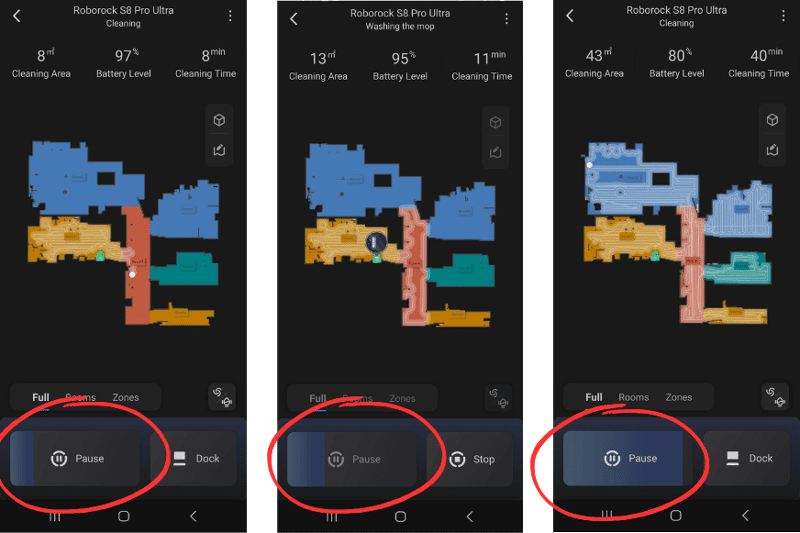 Карта Roborock S8 Pro Ultra видна в приложении Roborock в режиме реального времени.
